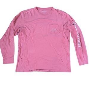 Vineyard Vines Long Sleeve Graphic T-Shirt Coral Size Large